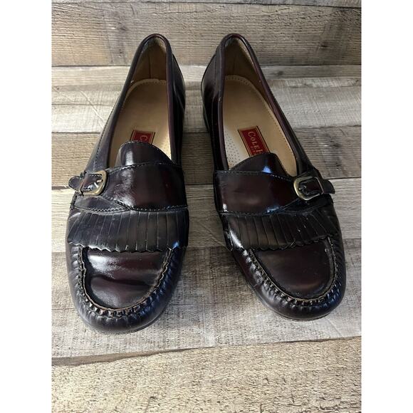 Cole Haan #3516 Kiltie Buckle Maroon Leather Loafers Size 12 main image 5